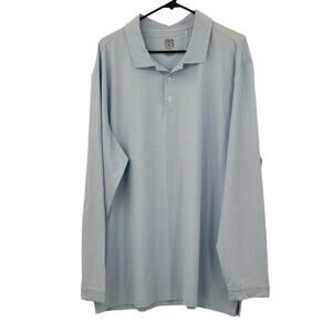 San Soleil Shirt Mens XXL SolTek Ice Polo Sky Blue‎ Stripe Performance Golf NWT